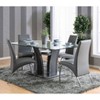 72" Lexinton Rectangle Glass Top Dining Table Gray/Chrome - HOMES: Inside + Out: Chrome Pedestal Base, 6-Seater - 2 of 4