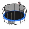 Okak 10/15FT Kids Trampoline with Basketball Hoop, Outdoor Trampolines with Secure Net and Ladder, Rebounder for Yard, Patio - 3 of 4