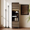 FUFU&GAGA Vertical Storage Cabinet Bathroom Cabinet Kitchen Cabinet with Wood Grain and Black Finish LED Lit Organizer for Home Office/Living Room - 2 of 4