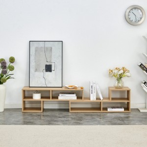 TiramisuBest 2-Piece Cube TV Stand, Free Combination L-Shaped Media Console with Open Storage Shelves for Living Room, Walnut - 1 of 4