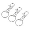 Unique Bargains Lobster Clasps Clousre Swivel Clips Key Ring 3 Pcs Silver Tone - 3 of 4