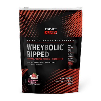GNC AMP Wheybolic Ripped, Strawberries and Cream, 9 Servings