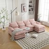 110.63'' Chenille Oversized Four-Seater U-Shaped Sectional Sofa with High-Density Sponge Filling and Solid Wood Frame - 2 of 4