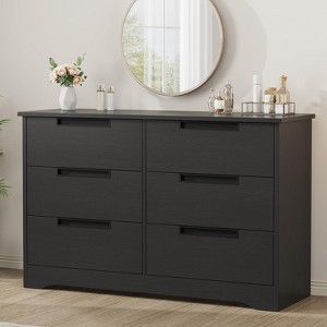 ODK Dresser for Bedroom, Modern 6 Chest of Drawers with Embedded Handles Design, Wooden Dresser Organizer for Living Room, Nursery, Hallway - 1 of 4