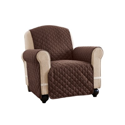 Collections Etc Ultra Reversible Furniture Cover Protector Chair Chocolate/Tan