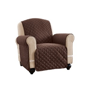 Collections Etc Ultra Reversible Furniture Cover Protector Chair Chocolate/Tan - 1 of 4