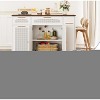 Kitchen Island with Foldable Leaf Top & Rattan Cabinets - 53.1" Countertop, 2 Drawers, Wheels with Brakes, Spice Rack, Mobile Prep Station - 3 of 4