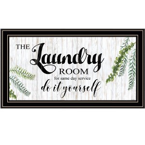 HomeRoots The Laundry Room Same Day Service Black and Brown Framed Print Laundry Wall Art - 1 of 4