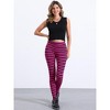 INSPIRE CHIC Women's Printed Stripe High Waist Elastic Waistband Yoga Stirrup Pants - 2 of 4