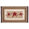 Earth Rugs Stars Burgundy Oblong Patch Tread Rug – 20"x30" Rustic Craft Accent - 2 of 3