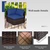 Tangkula 7PCS Patio Rattan Furniture Set 42" Fire Pit Table w/ Cover Cushioned - 4 of 4