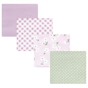 Luvable Friends Hudson Baby Flannel Receiving Blankets 4pk - 1 of 2