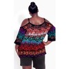 Avenue Women's Plus Size Daisy Cold Shoulder Print Top - 3 of 4