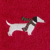 2pc Snow Many Dachshunds Hand Towel Set Red - SKL Home: Cotton Jacquard, Festive Bath Decor - 2 of 3