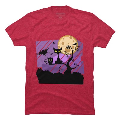 Men's Design By Humans Night Halloween moon By ChadiElHanchi T-Shirt