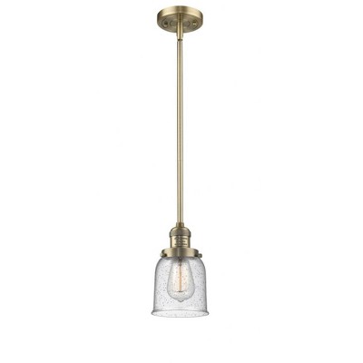 Bell - 1 Light Stem Hung Mini Pendant In Industrial Style-10 Inches Tall and 5 Inches Wide