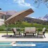 PURPLE LEA Cantilever Patio Umbrella with Base Included Square Umbrella with 360° Rotation and Aluminum Offset Hanging Outdoor Umbrella - 3 of 4