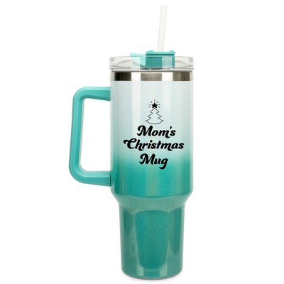 100 North Mom's Christmas Mug Love Tree Wrap-Around 40 Oz. Stainless Steel Water Bottle Coffee Mug, Spill & Leak Resistant, Travel Tumbler with