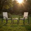 3pcs/Set Table and Chair Set, Patio Outdoor Furniture Porch Chairs Conversation Sets with Glass Coffee Table for Backyard, Balcony and Apartment - 4 of 4