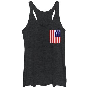 Women's Lost Gods American Flag Badge Racerback Tank Top - 1 of 3