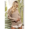 Women's Raw Edged Popcorn V-neck Sweater - BiBi - 2 of 4