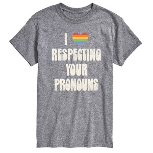 Men's - Instant Message - I Love Respecting Your Pronouns Short Sleeve Graphic T-Shirt - 1 of 4