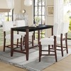 5 PCS Bar Height Dining Set with 4 Upholstered Bar Stool&Faux Marble Table, Counter Height Dining Set Bistro Dining Set, Mid-century Modern-ModernLuxe - 2 of 4