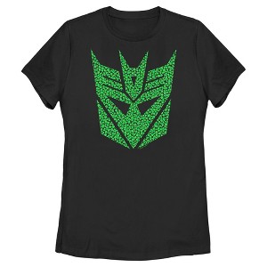 Women's Transformers St. Patrick's Day Cloverfield Decepticon Logo T-Shirt - 1 of 4
