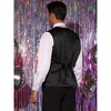 INSPIRE CHIC Men's V-Neck Disco Party Shiny Sequins Waistcoat with Bowtie - 3 of 4