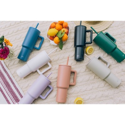 Simple Modern Trek 40oz Stainless Steel Lidded Tumbler Almond Birch