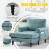 Okak Modern Small Chenille Fabric Single Sofa Lounge Recliner for Living Room Bedroom,Rest Chair Sleeper Sofa with Comfy Backrest & Armrests - 3 of 4