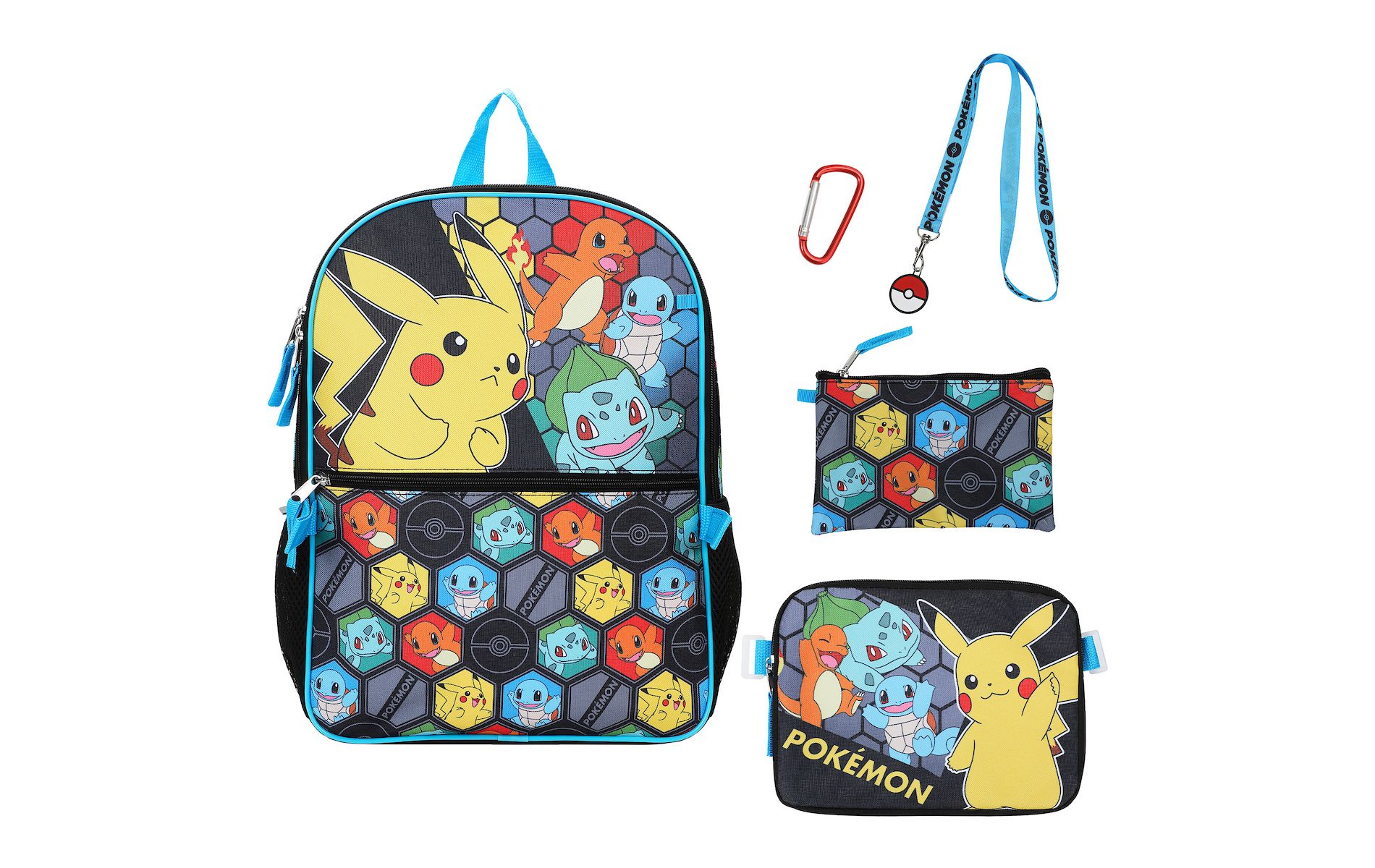Pokemon Favorites 5-Piece 16” Backpack And Lunch Set For School & Travel