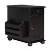 LIVAREEmlen Vintage End Table Flip Top Side Table with USB Ports and cup holders, Sofa Couch Table with Bookshelf for Living room and Small Space - 2 of 4