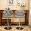 QingMoon Modern Tufted Bar Stools Set of 2, Adjustable Height Hydraulic Counter Height Chairs with footrest for Kitchens Island - 2 of 4