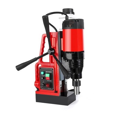 Magnetic Drill Press, 1550W 500RPM Portable Power Mag Drill Press, 10-Speed Core Drilling Machine for Metal Working, 3Pcs Drill Bits