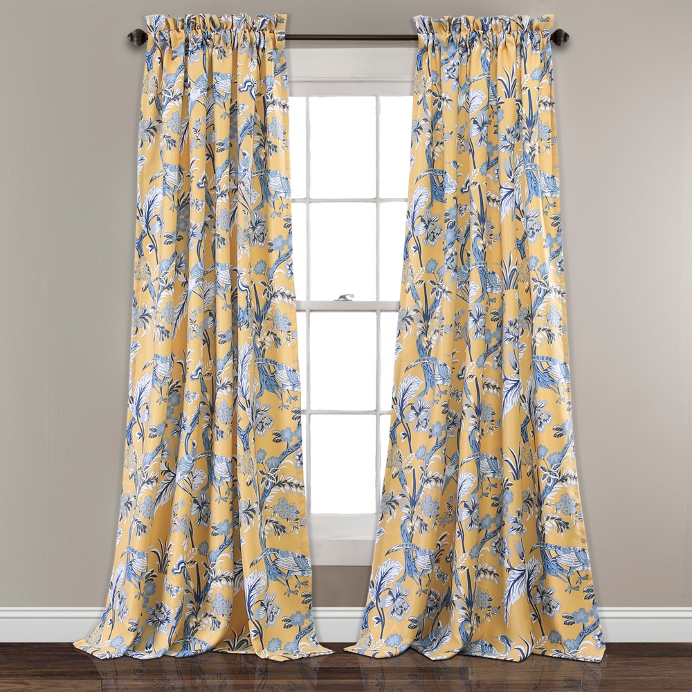 Photos - Curtains & Drapes Set of 2  Dolores Light Filtering Window Curtain Panels Yellow (84"x52")