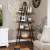 Sunnydaze 4-Shelf Industrial-Style Ladder Bookshelf - MDP with Powder-Coated Steel Frame - Brown - 4 of 4