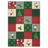 Washable Modern Xmas Patchwork Rug Non Slip Low Pile Rug Soft Christmas Floor Cover Foldable Indoor Carpet for Living Room Bedroom,Red Green/9'x12' - 4 of 4