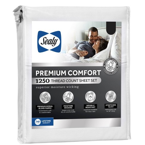 Sealy 1250 Thread Count Premium Comfort Sheet Set : Target