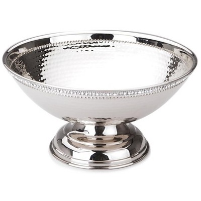 Classic Touch Footed Stainless Steel Bowl with Stones