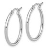 Black Bow Jewelry 2mm Round Hoop Earrings in 14k White Gold, 25mm (1 Inch) - 2 of 4