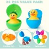 Joyfy 24 Pcs Prefilled Easter Eggs with Rubber Ducks, Variety Duckies for Easter Egg Hunt, Kids Basket Stuffer, Classroom Exchange Gifts - image 3 of 4