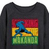 Women's - Marvel - Black Panther King of Wakanda Lightweight French Terry Wide Neck Long Sleeve Shirt - 2 of 4