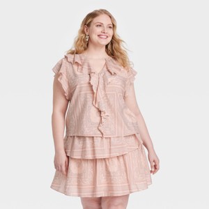 Women's Flutter Short Sleeve Blouse - Universal Thread™ - 1 of 3