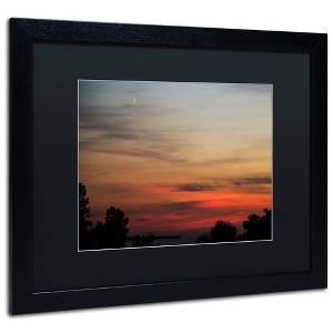 Trademark Fine Art -Kurt Shaffer 'New Moon Sunset' Matted Framed Art - 1 of 4