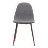CAVINAS Modern Curve-Back Dining Chairs with Wood Finished Metal Legs, Set of 2, Upholstered Seat for Kitchen, Dining Room - 3 of 4