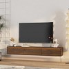 MOEPISY Floating TV Stand, Wall Mounted TV Shelf with Power Outlet, High Gloss TV Cabinet for Wood TV Stands for Living Room - 2 of 4