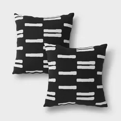 2pk Stripe Outdoor Throw Pillows DuraSeason Fabric™ Black/White - Project 62™