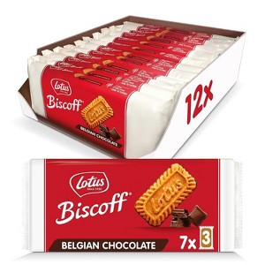 Lotus Biscoff with Chocolate - European Biscuit Cookies - 5.4 Ounce (Pack of 12) - 7 Three-Packs per Retail Pack - non GMO Project Verified - 1 of 3