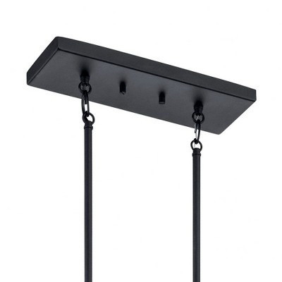 Crosby 41'' Black Steel Linear Chandelier with Clear Glass Shades